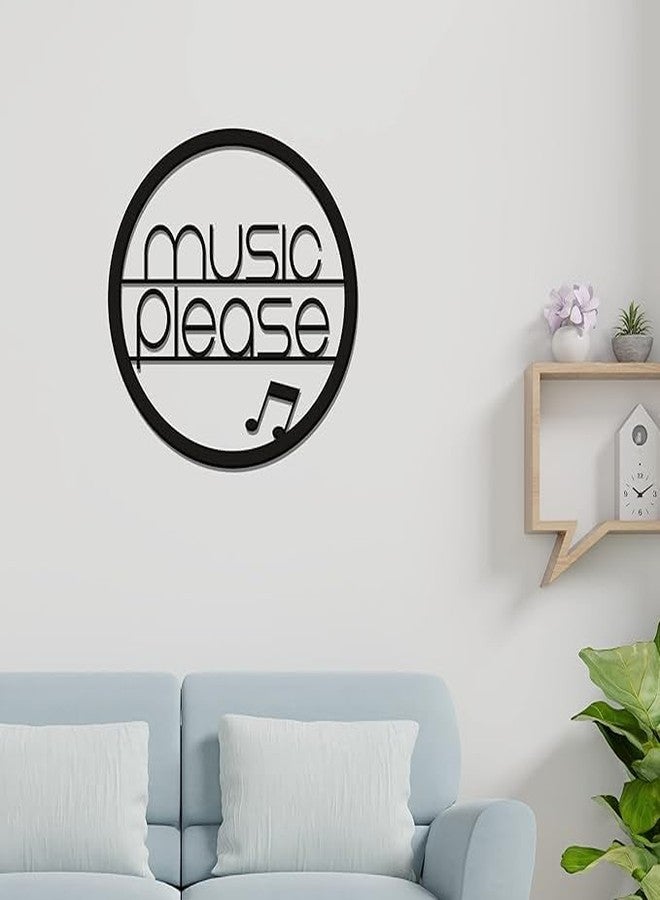 BLIND SHOP Music Please Designer Wood Wall Hanging - Decorative Home Wall Decor for Living Room - Modern Wooden Hanger for Stylish Decoration (Size 20X20X1.5 CM) - Image 5